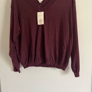 a new day Women's V-Neck Sweater - Deep Red